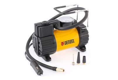 DENZEL Компрессор автомобильный AC37, 12 В, 7 атм., 37 л/мин, автомоб. предохранитель 58055