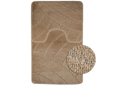 САНАКС 00287 CLASSIC UNI ПОЛОСКИ Коврик в ванную двойной КОРИЧНЕВЫЙ 55х90+ 45х55 см 100% полиэстер