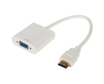 REXANT (176934) Переходник штекер HDMI  гнездо VGA провод + 3.5мм с питанием белый