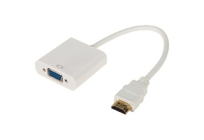 REXANT (176934) Переходник штекер HDMI  гнездо VGA провод + 3.5мм с питанием белый