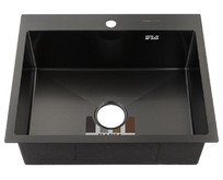 FABIA PROFI 60503G Мойка врезная 60х50см, ГРАФИТ, толщина 3,0х1мм, глубина 200мм+большой сифон с переливом+корзина