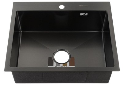 FABIA PROFI 60503G Мойка врезная 60х50см, ГРАФИТ, толщина 3,0х1мм, глубина 200мм+большой сифон с переливом+корзина