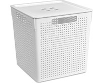 VIOLET Лофт 23л с крышкой белая 6923106