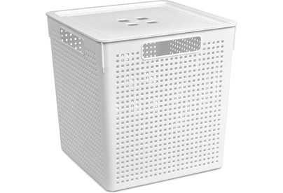 VIOLET Лофт 23л с крышкой белая 6923106