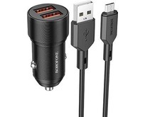BOROFONE (6974443387360) BZ19 BlackАЗУ 2USB 2.4A 12W для micro USB