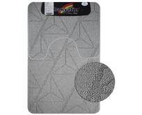 САНАКС 00853 Коврик в ванную CROSSLOOP, двойной, СЕРЫЙ, однотонный, 500х800, 500х400 мм,100% полиэстер