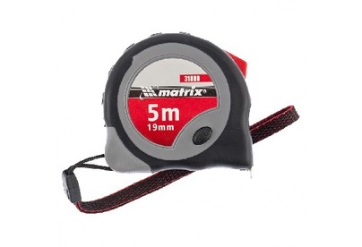 MATRIX Рулетка Continuous fixation, 5 м х 19 мм, двухкомпонентный корпус, плавная фиксация 31088