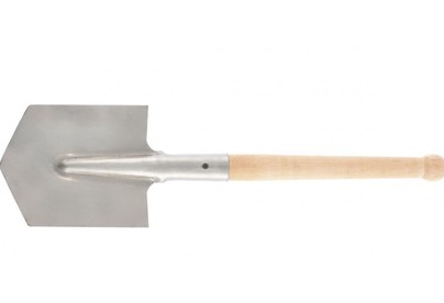 СИБРТЕХ Лопата саперная, нержавеющая сталь, 153х180х585 мм, деревянный черенок 61439