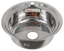 FABIA 051 Мойка врезная D  51 см 1 мм + большой сифон с переливом