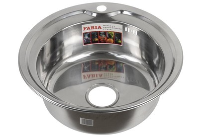 FABIA 051 Мойка врезная D  51 см 1 мм + большой сифон с переливом