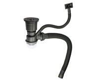 FABIA PROFI 8734 Сифон для мойки большая горловина с переливом ГРАФИТ, с отводом под сливной шланг и со съёмной корзинкой для мусора