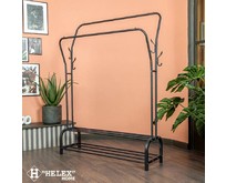 HELEX Двойная напольная вешалка для одежды W21, чёрная