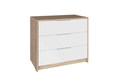 МЕБЕЛЬКОМПЛЕКС Нордик Комод с 3мя ящиками Дуб сонома/Белая Аляска