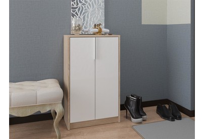 МЕБЕЛЬКОМПЛЕКС Нордик Тумба для обуви высокая Дуб сонома/Белая Аляска