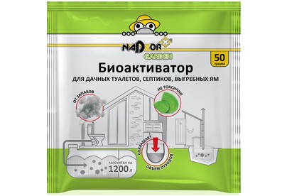 NADZOR Биоактиватор для дачных туалетов и септиков, 50 гр., в порошке, универсальный, Garden BIOWC4