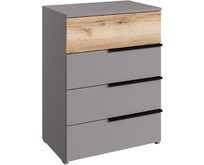 МЕБЕЛЬКОМПЛЕКС ЙОРК Комод 4Я Серый шифер/Дуб Делано