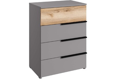 МЕБЕЛЬКОМПЛЕКС ЙОРК Комод 4Я Серый шифер/Дуб Делано
