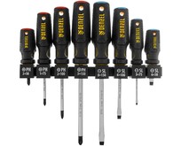 DENZEL Набор отверток на полке, 8 шт., PH+SL, S2, 3к рукоятка 122137