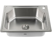 FABIA 604506 Мойка кухонная врезная 60 х 45 см, толщина 0,6 мм, глубина 200 мм, в комплекте большой сифон с переливом. МАТОВАЯ