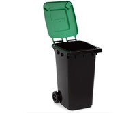 АЛЬТЕРНАТИВА М5937 для мусора 240л (на колесах)(черный с зеленой крышкой)