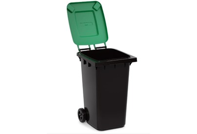 АЛЬТЕРНАТИВА М5937 для мусора 240л (на колесах)(черный с зеленой крышкой)