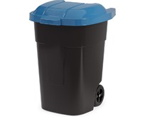 АЛЬТЕРНАТИВА М4664 для мусора 65л (на колесах)(черный с синей крышкой)
