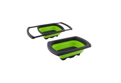 MALLONY Дуршлаг на раковину FRUTTI 60 (38,5) * 25*12 см (складной, выдвижн. ручки) (007352)