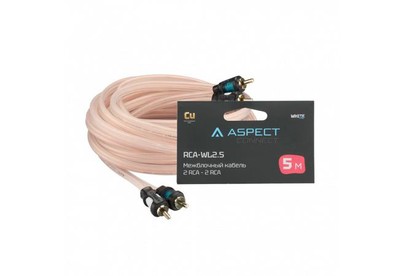 ASPECT RCAWL2.5, White Line, коаксиал, OFC, 2RCA2RCA, 5м