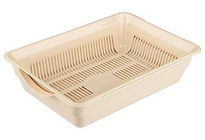РЫЖИЙ КОТ Лоток глубокий с сеткой 36*25*9 см., бежевый (106095)