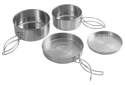 ECOS Набор посуды походный CampS12 из нержавеющей стали (4 предмета) 106941