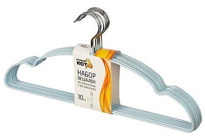 РЫЖИЙ КОТ Набор вешалок металлических с ПВХ покрытием, 10 шт, цвет бирюзовый (107915)