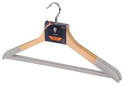 LEONORD Набор вешалок деревянных, флокированных, цвет древесный, 2 шт (107888)