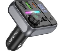 BOROFONE (6941991115257) BC50 FMтрансмиттер+АЗУ 2USB+1TypeC PD20W+QC3.0 , Black