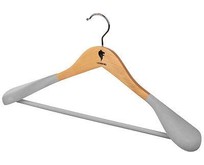 LEONORD Вешалка деревянная с широкими плечами, флокированная, светлое дерево (107884)