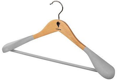LEONORD Вешалка деревянная с широкими плечами, флокированная, светлое дерево (107884)