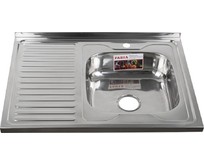 FABIA 62275R Мойка 80х60 наклад правая 0.6 мм + большой сифон с переливом