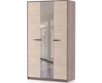 МЕБЕЛЬКОМПЛЕКС Оптима Шкаф 3х створчатый с зеркалом Шимо темный/Шимо светлый