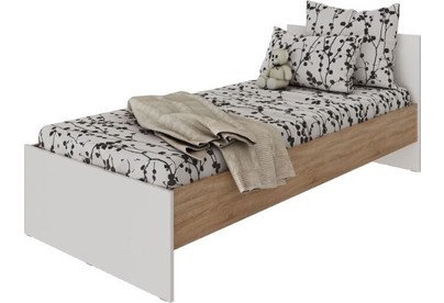 МЕБЕЛЬКОМПЛЕКС Нордик Кровать 0,9 с основанием Дуб сонома/Белая Аляска