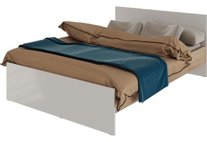 МЕБЕЛЬКОМПЛЕКС Нордик Кровать 1,4 без основания Дуб сонома/Белая Аляска