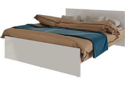 МЕБЕЛЬКОМПЛЕКС Нордик Кровать 1,6 без основания Дуб сонома/Белая Аляска