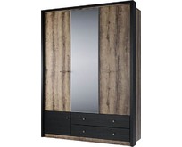 АНРЭКС JAGGER Шкаф 3DG2S Z,цвет Дуб монастырский /Черный (5 уп)