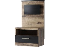 АНРЭКС JAGGER Тумба прикроватная 1S, цвет Дуб монастырский /Черный (1 уп)