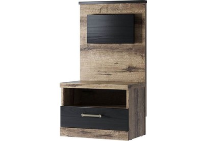 АНРЭКС JAGGER Тумба прикроватная 1S, цвет Дуб монастырский /Черный (1 уп)