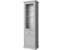 АНРЭКС VALENCIA Шкаф с витриной 1V1D1S. Цвет СЕРЫЙ (3 уп)