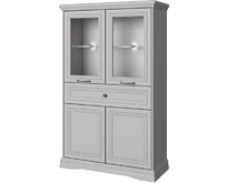 АНРЭКС VALENCIA Шкаф с витриной 2V2D1S. Цвет СЕРЫЙ (3 уп)