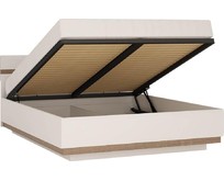 АНРЭКС LINATE Кровать 140/TYP 9101 с подъемником, цвет белый/сонома трюфель