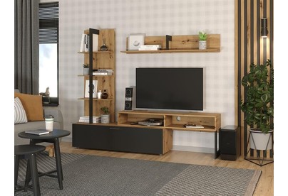 НКМЕБЕЛЬ JUNO гостиная Дуб Артизан/Черный 71296595 (2 кор.)