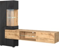 НКМЕБЕЛЬ POINT ТИП70 гостиная Дуб Вотан/Чёрный глянец 71774992 (2 кор.)