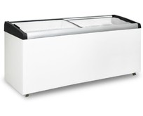 БИРЮСА CF68 (4) 680л (ларь, гнутое раздвижное стекло) серебристочерный