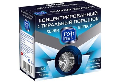 TOP HOUSE Концентрированный стиральный порошок Super effect, 900 г (180681)
